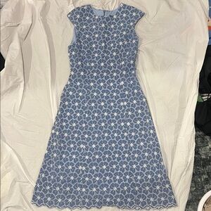 Elegant Blue Floral Dress